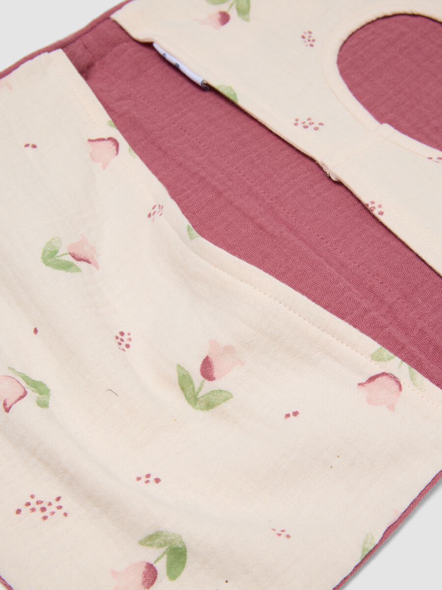 Fasciatoio portatile rosa in puro cotone con stampa floreale_2