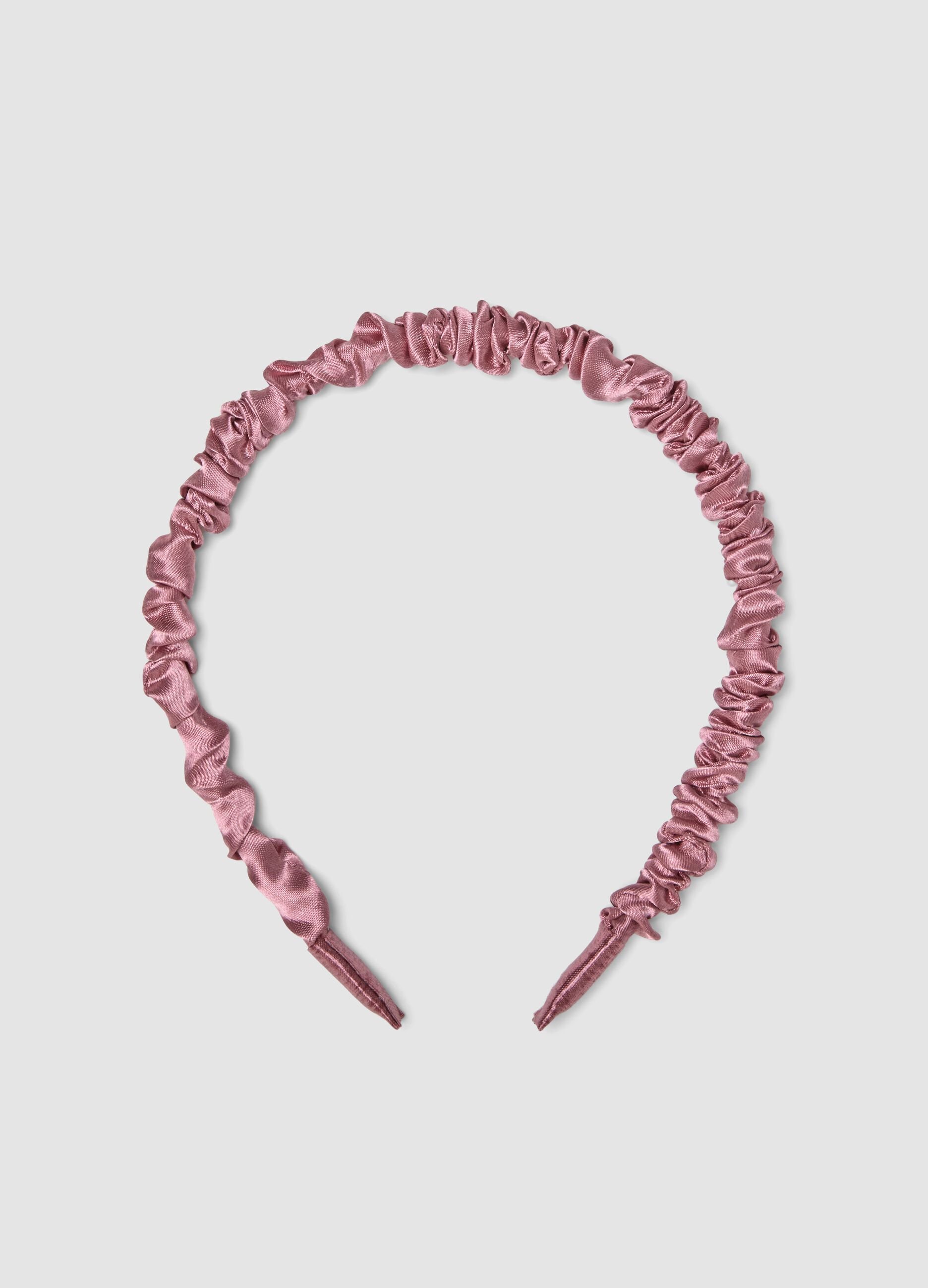 Cerchietto rigido rosa arricciato per capelli