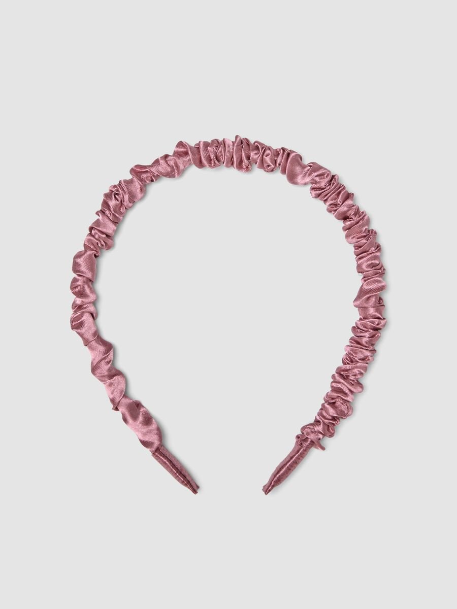 Cerchietto rigido rosa arricciato per capelli_0
