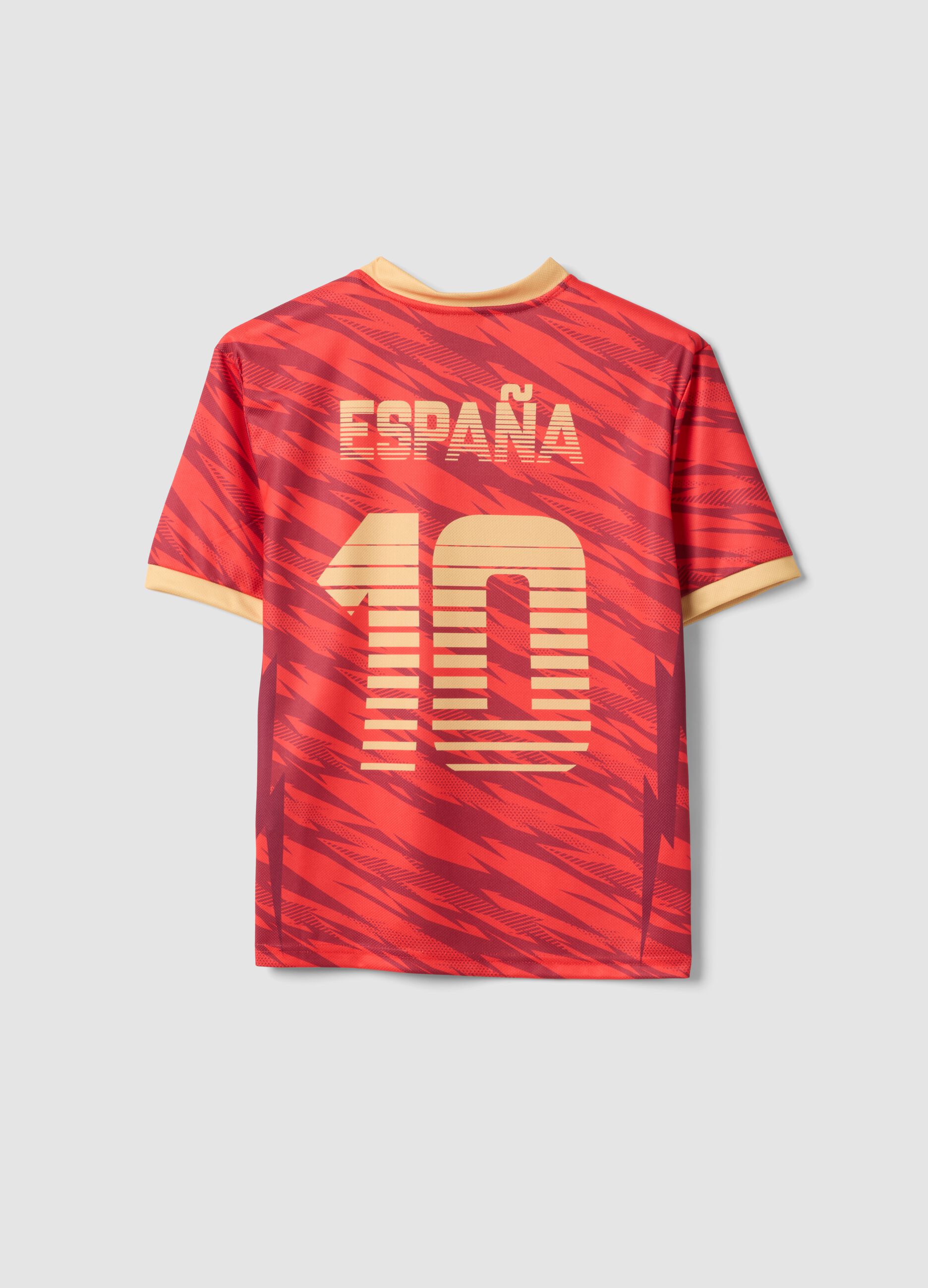 T-shirt Spagna rossa a maniche corte da bambino oversize fit