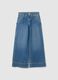 Girls' Wide Leg Blue Pure Cotton Jeans_3