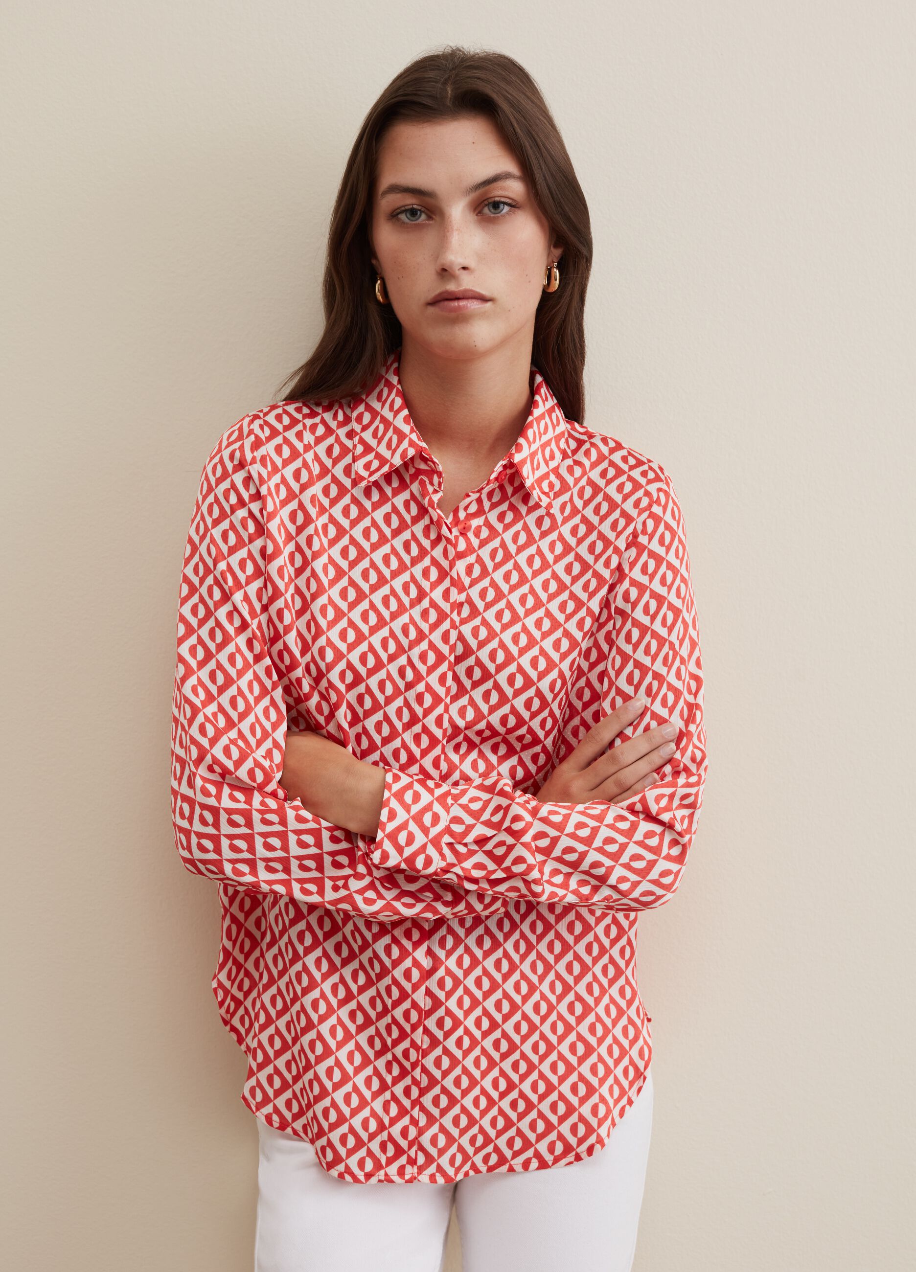 Blusa con stampa optical_1