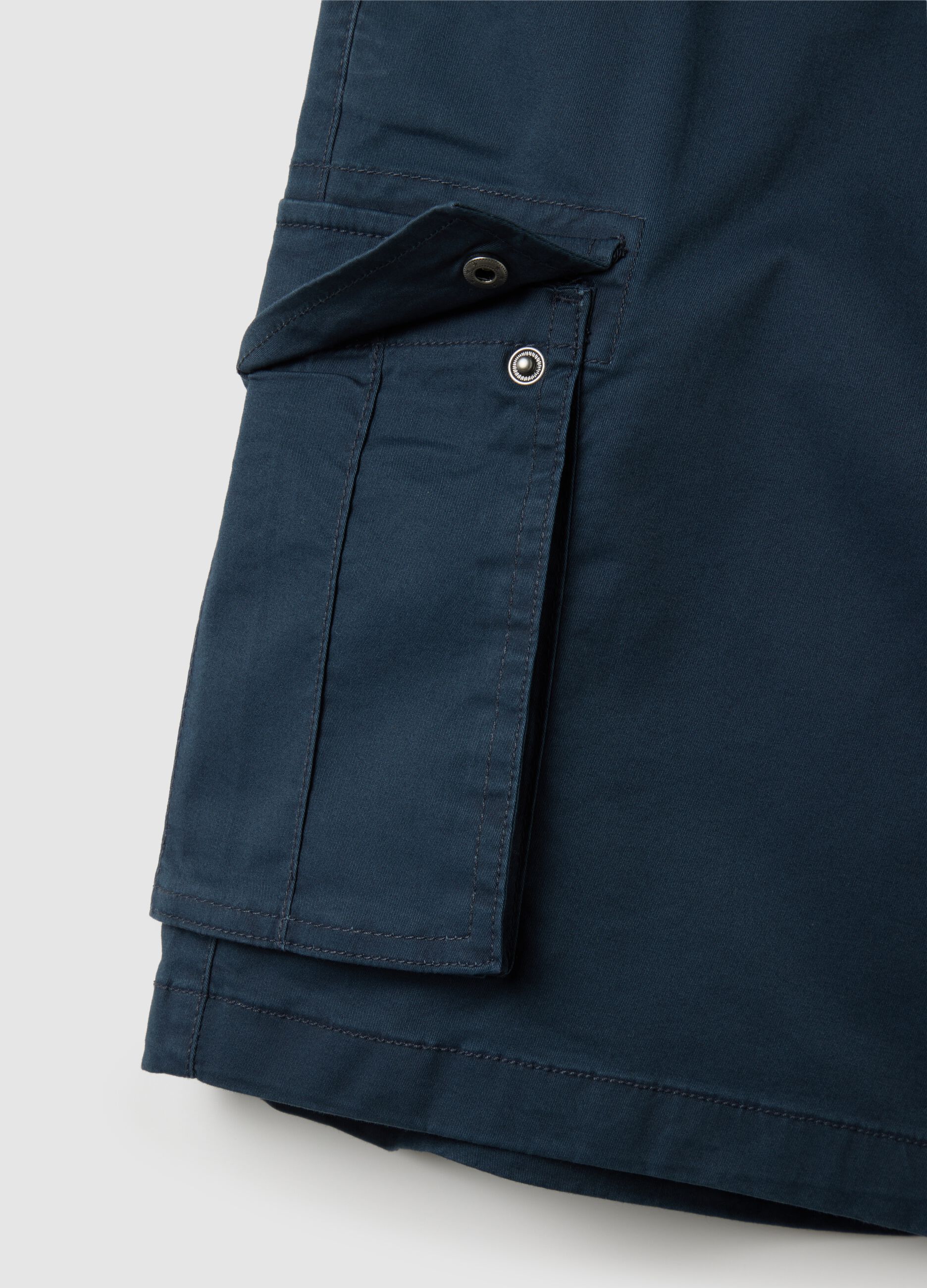 Bermuda da uomo in cotone blu regular fit