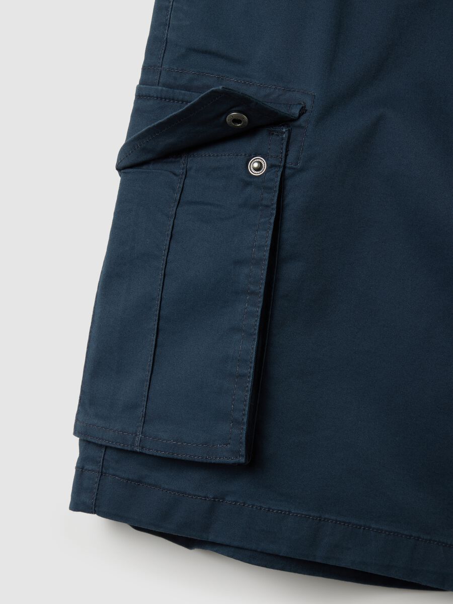 Men's regular fit blue cotton shorts_5