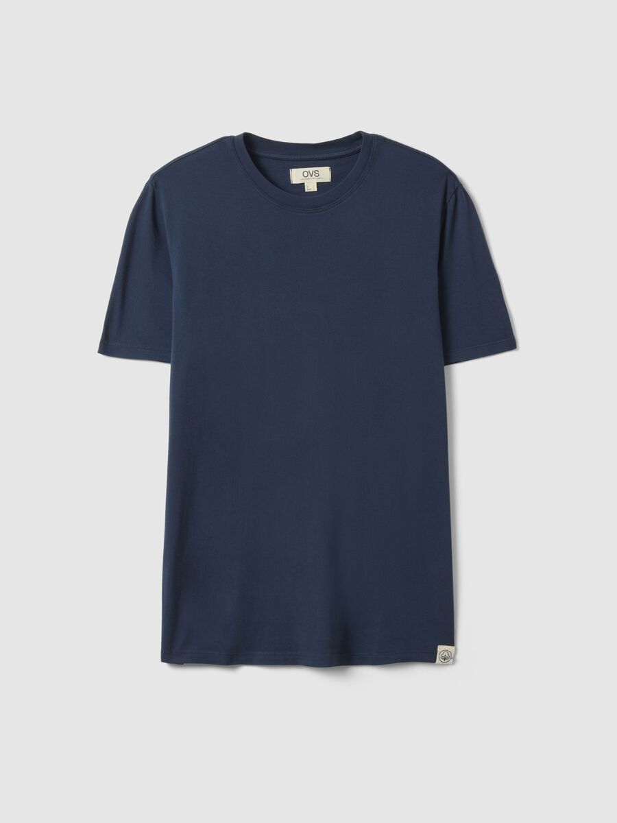 T-shirt blu in puro cotone italiano_4