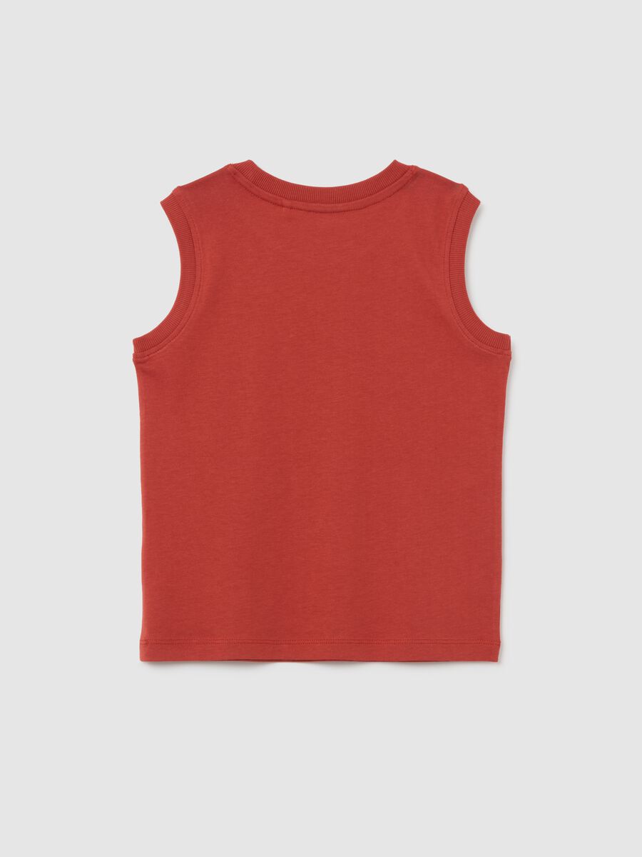 Children's red pure cotton tank top regular fit_1