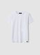 T-shirt bianca in puro cotone supima a maniche corte regular fit_0