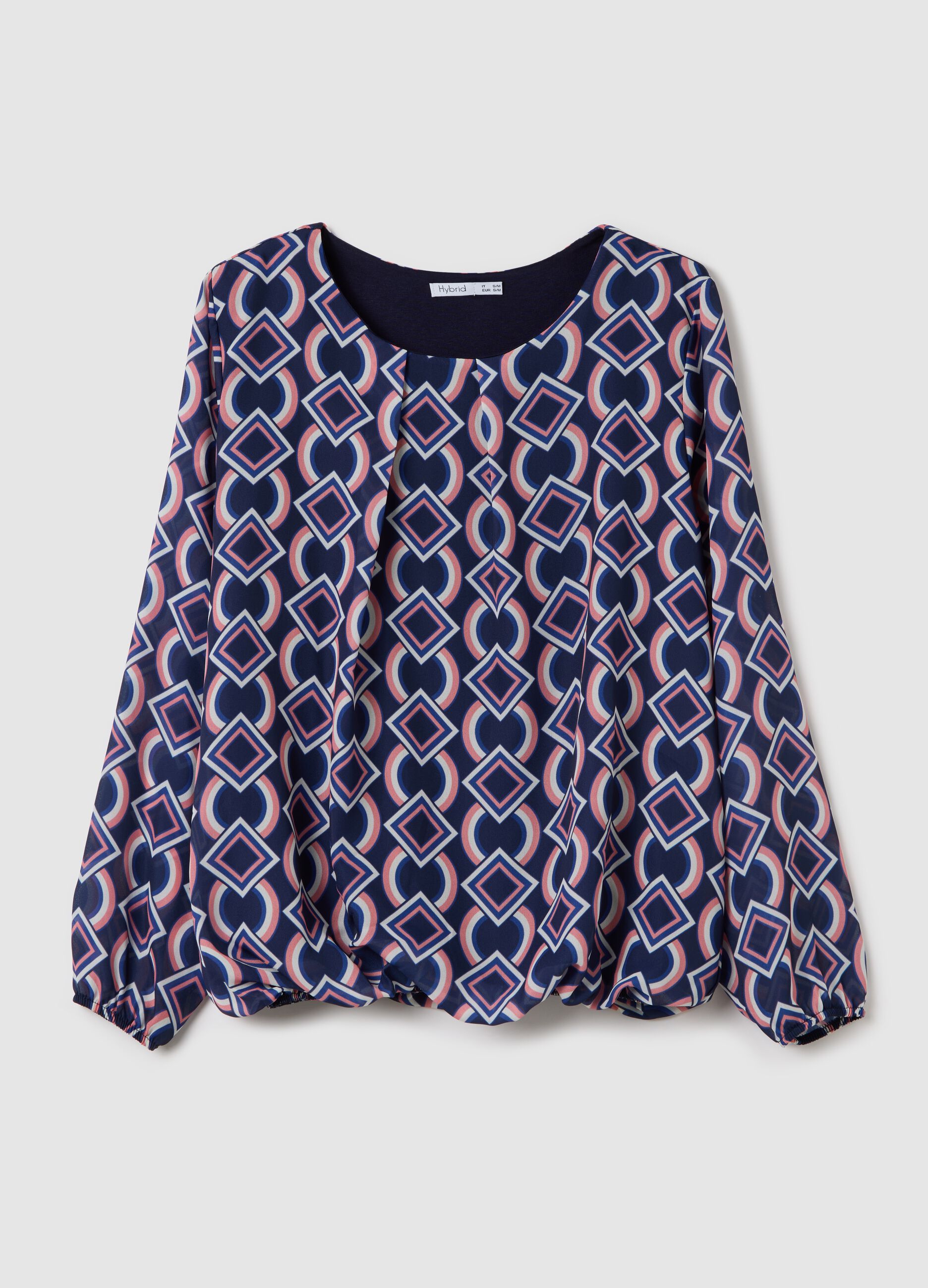 Blouse with geometric print