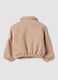 Beige wool-blend jacket with zip and floral embroidery_1