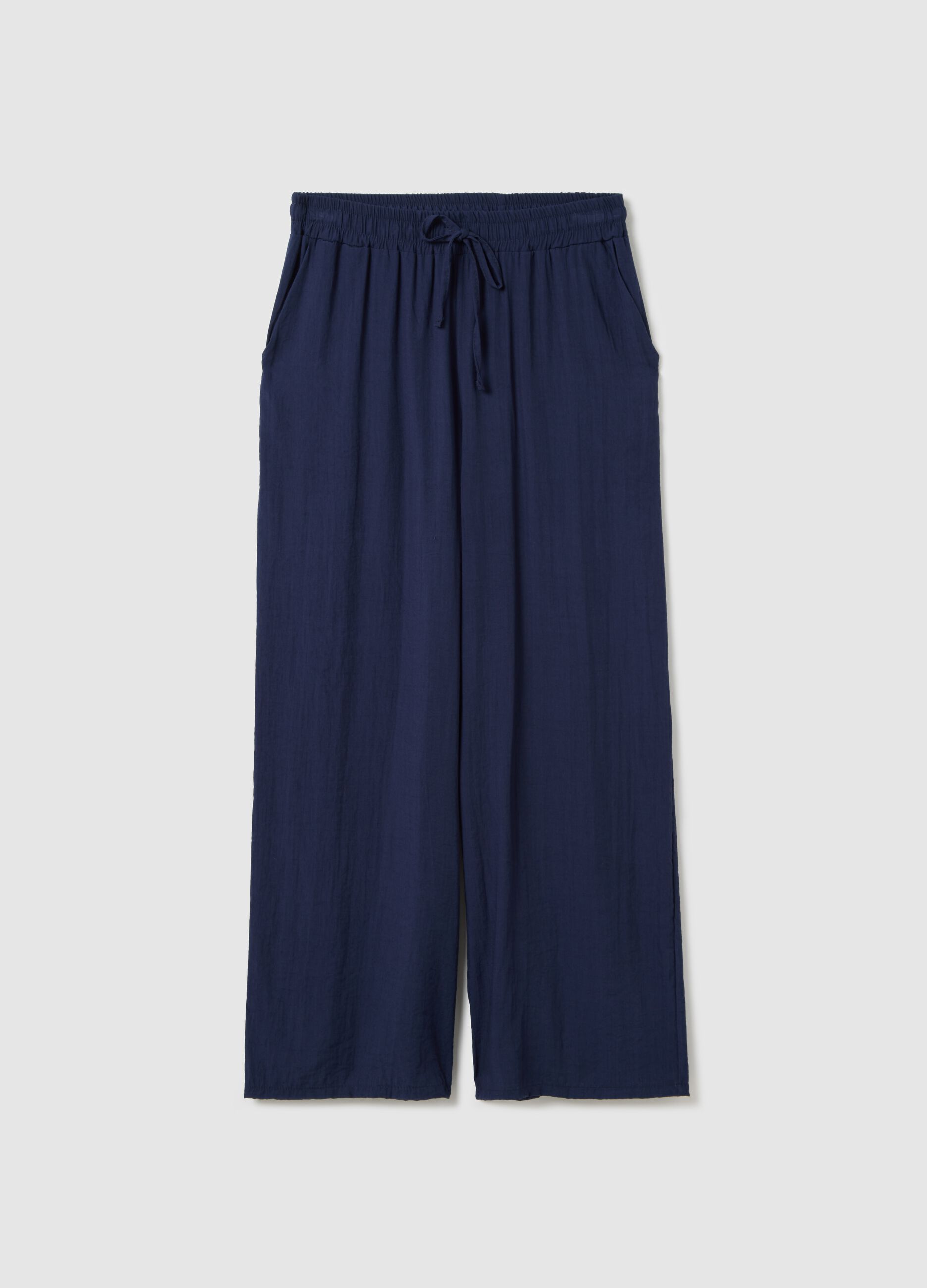 Blue wide-leg trousers