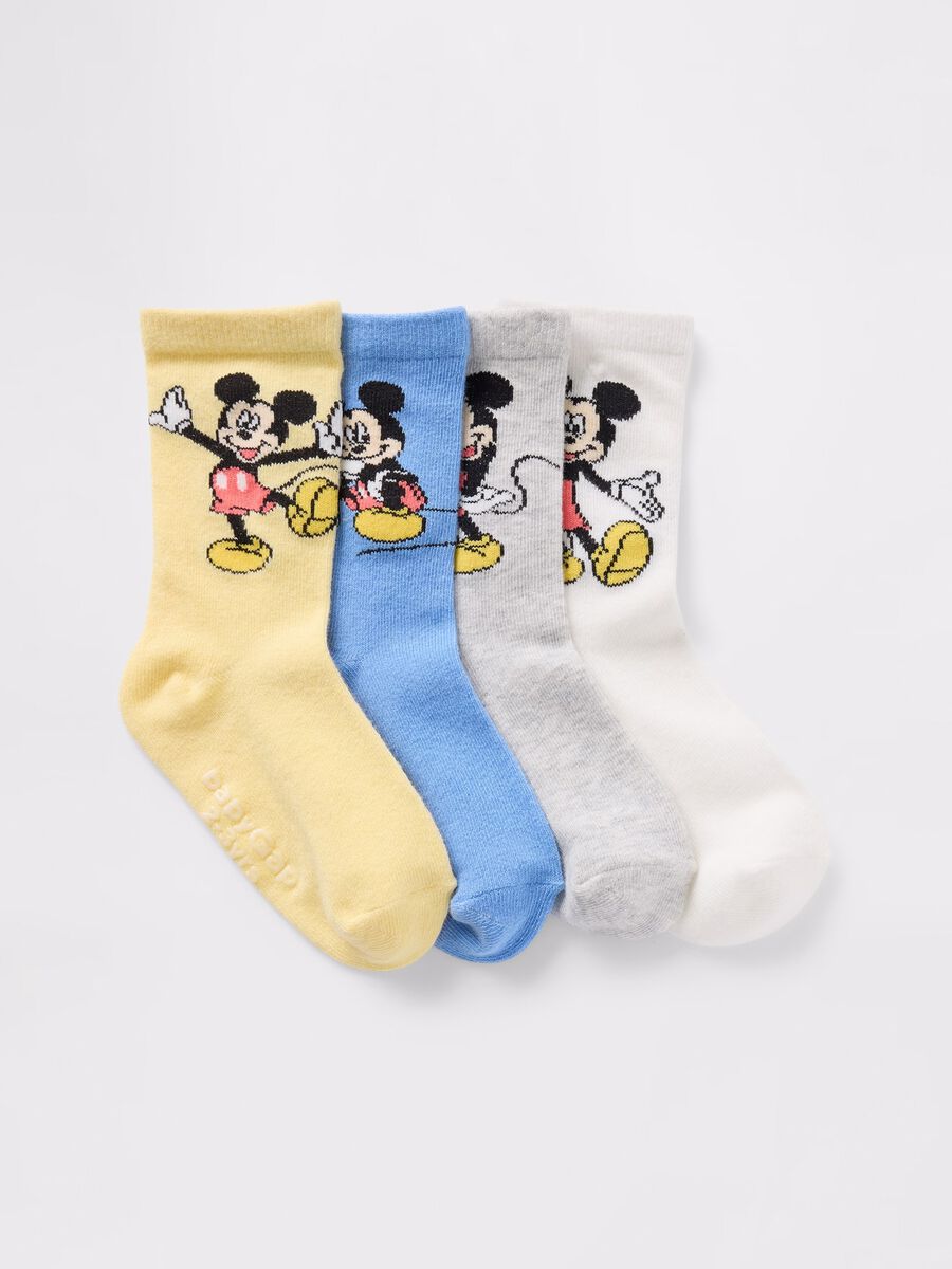 Four-pair pack blue and yellow socks with Mickey Mouse design_0