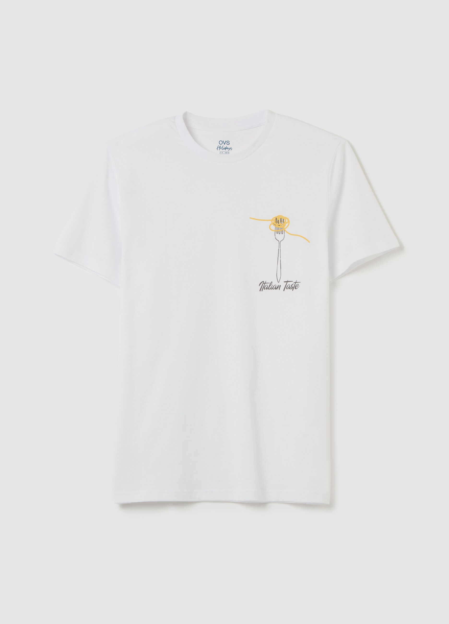 Cotton T-shirt with "Italian Taste" print