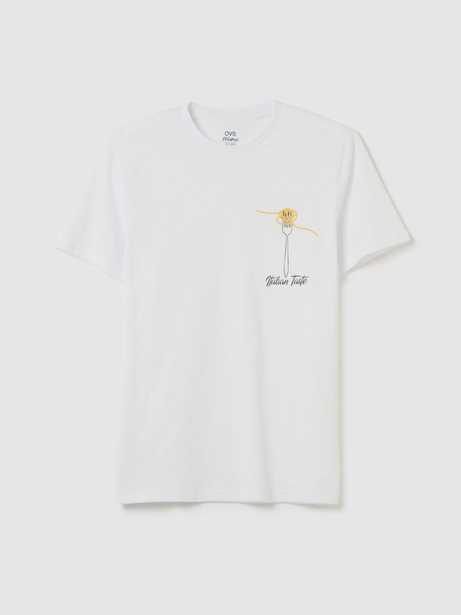 Cotton T-shirt with "Italian Taste" print_4