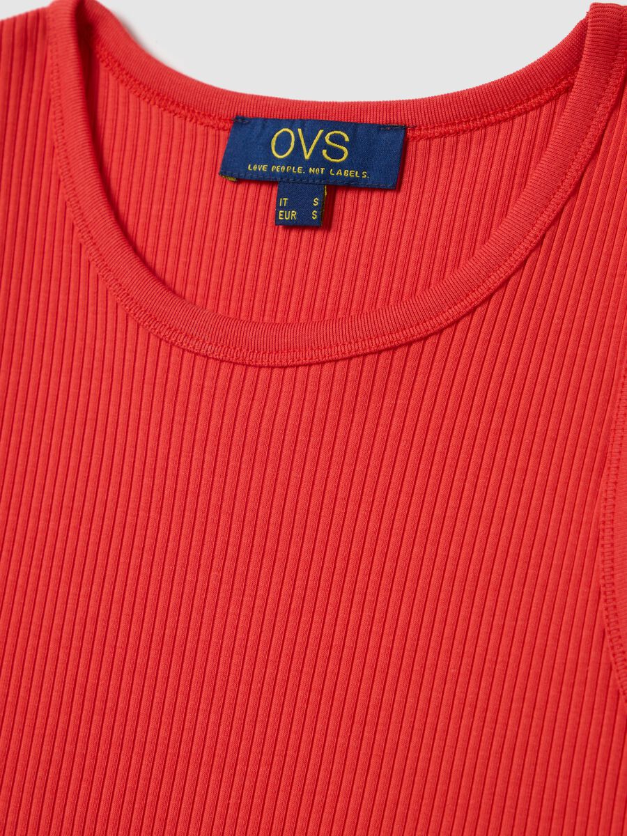 Red Stretch Cotton Tank Top by Ovs_5