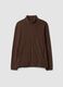 Felpa marrone con colletto e zip regular fit in pile_0