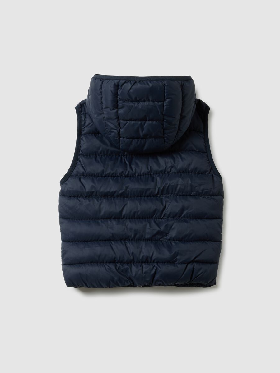 Kids' regular fit padded blue gilet with hood_1