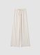 Beige stretch-fabric palazzo trousers_0