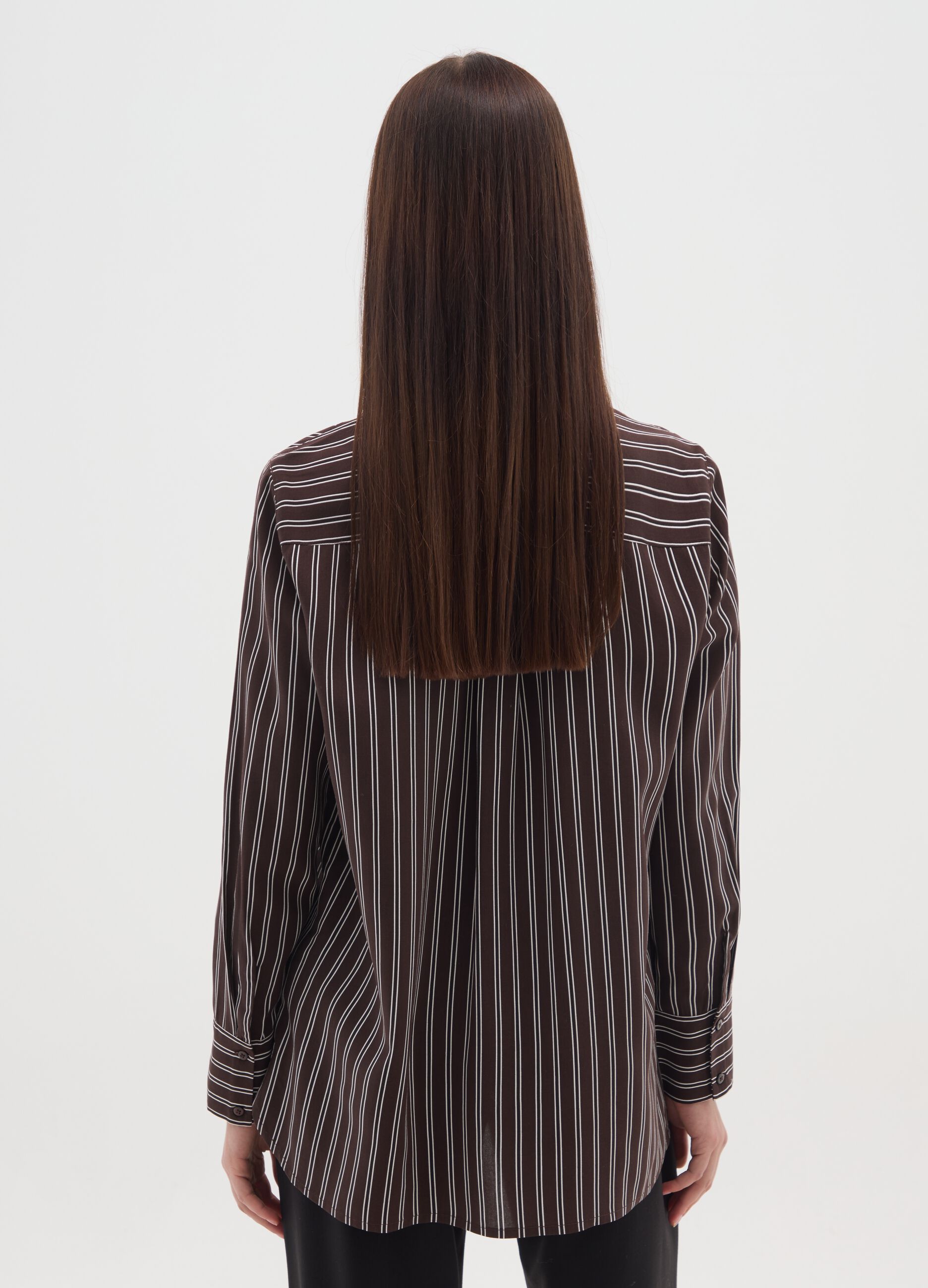 Multi-colour striped regular fit blouse