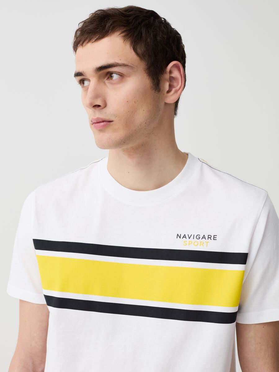 Navigare Sport T-shirt with striped detail_1