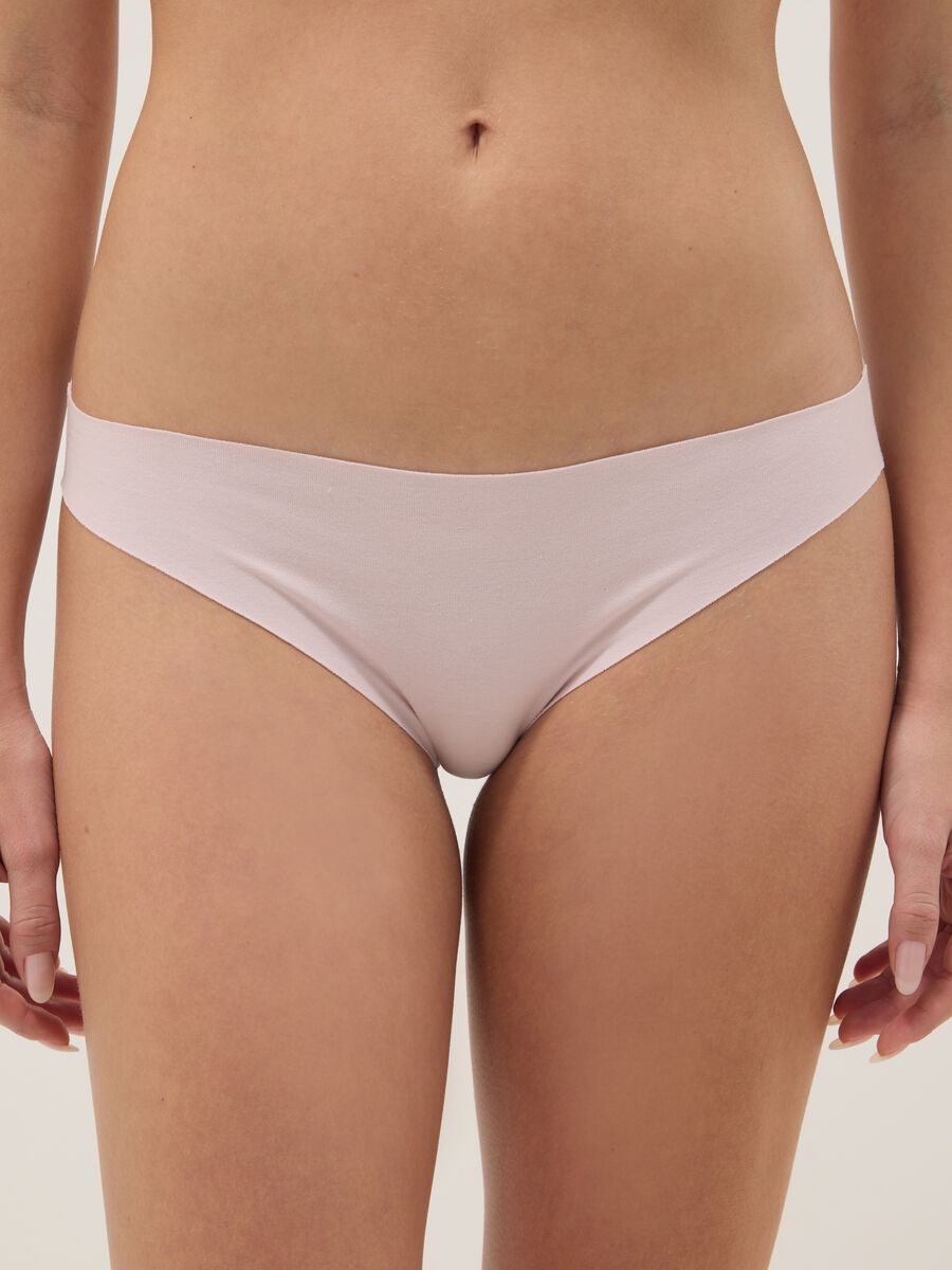 Slip a brasiliana in cotone elasticizzato rosa regular fit_1