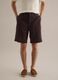 Brown pure linen Bermuda shorts with regular fit_1