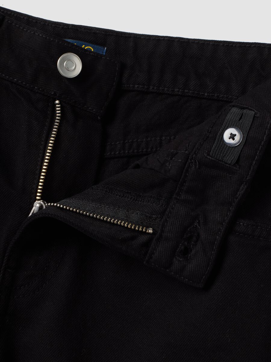 Black pure cotton baggy-fit trousers_1