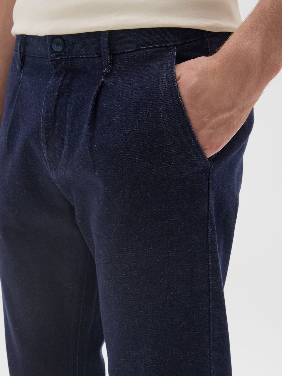 Blue Denim Chino Trousers_3