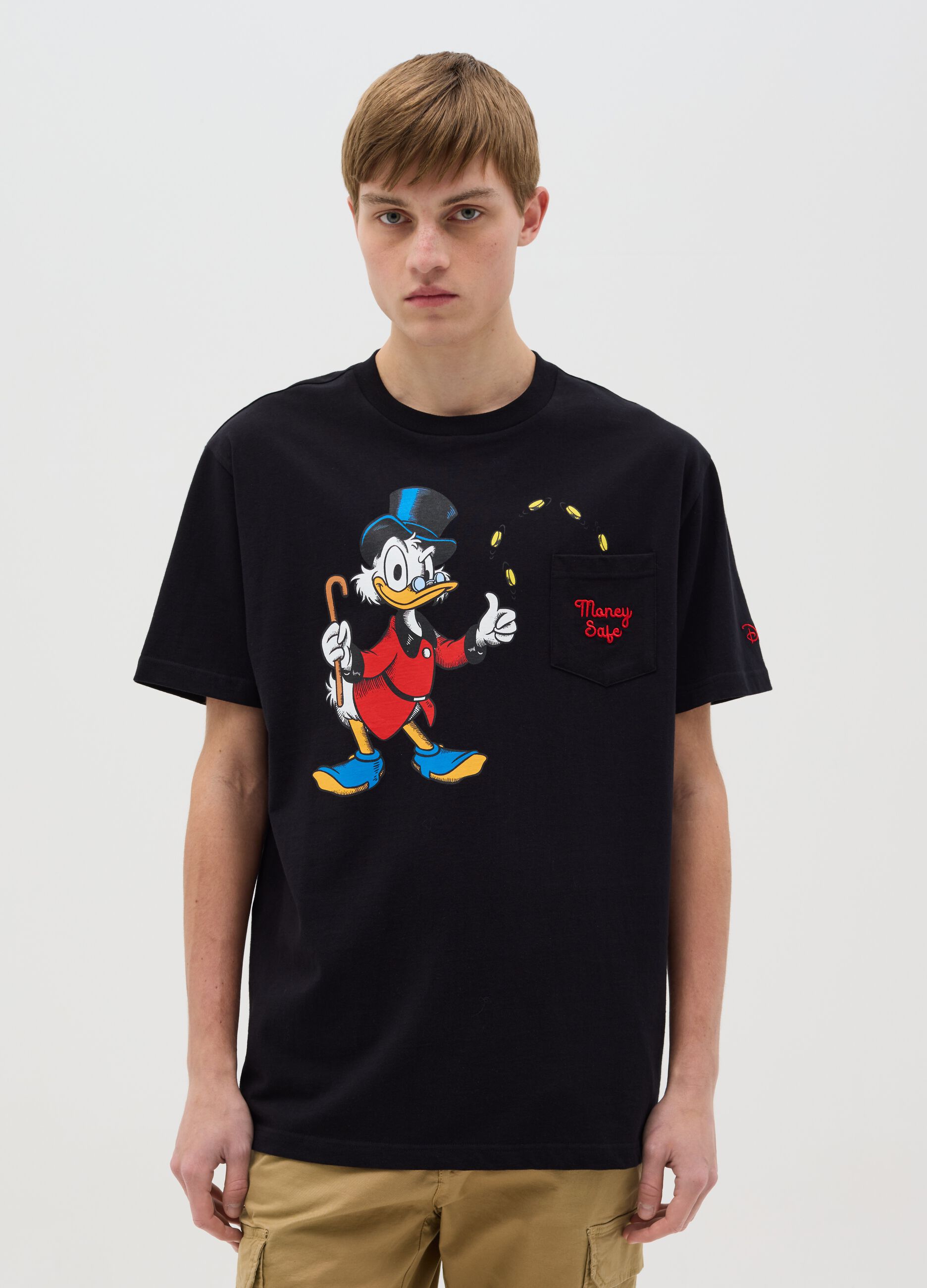 Black T-shirt with Disney Scrooge McDuck print