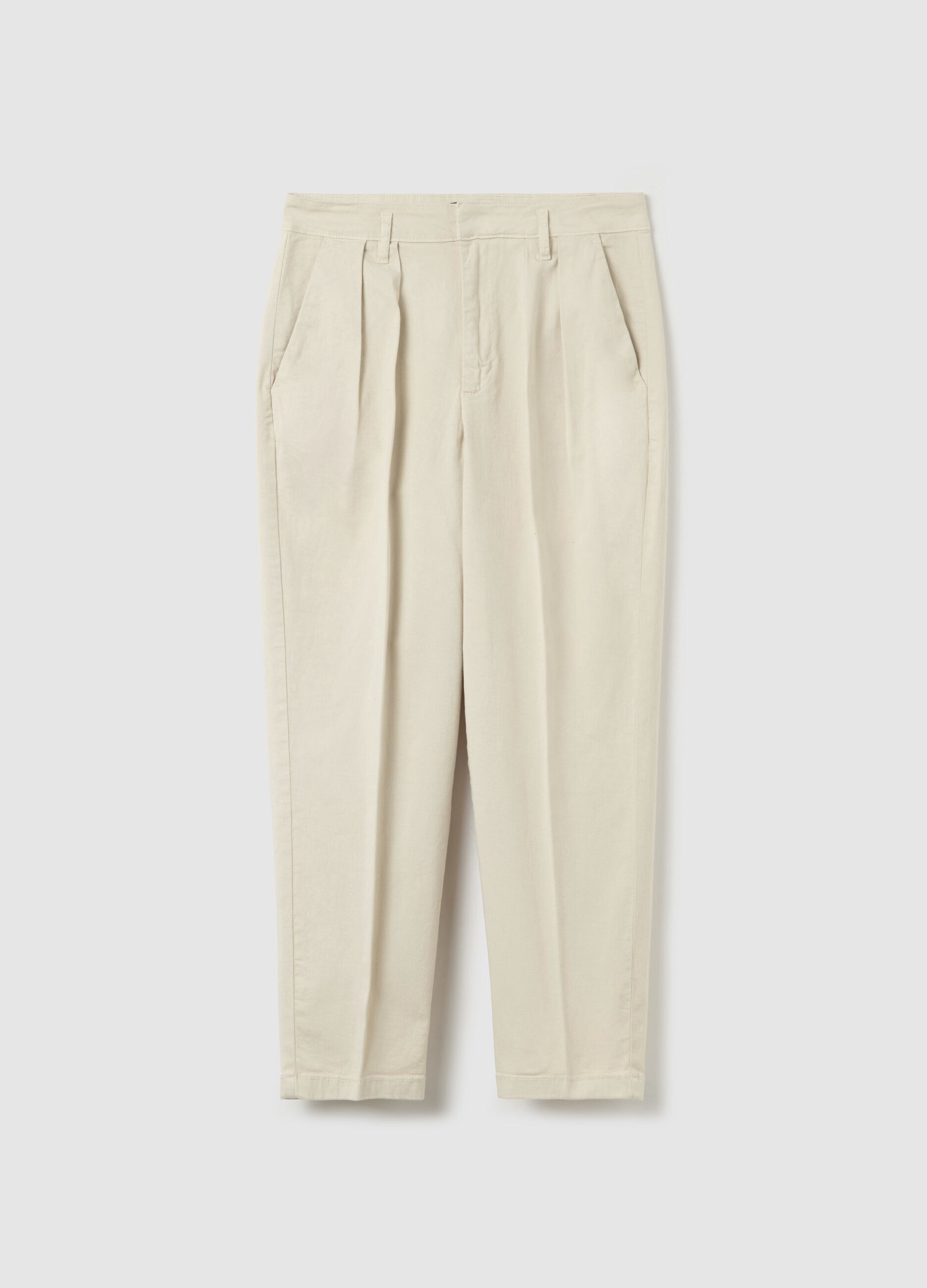 Cropped chino trousers with darts