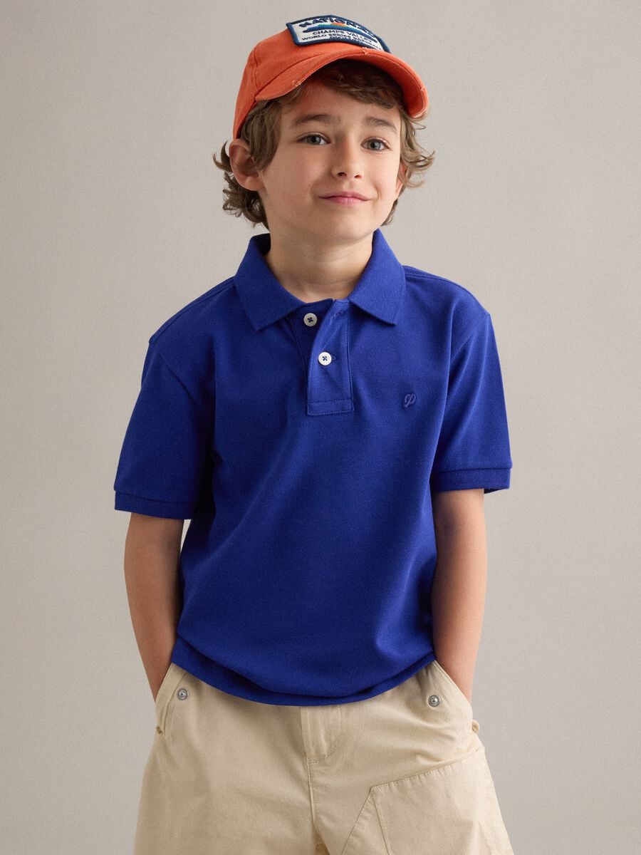 Cappello da baseball in puro cotone arancione da bambino con patch_1