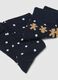 Blue polka dot cotton blend Christmas knee-high socks_2