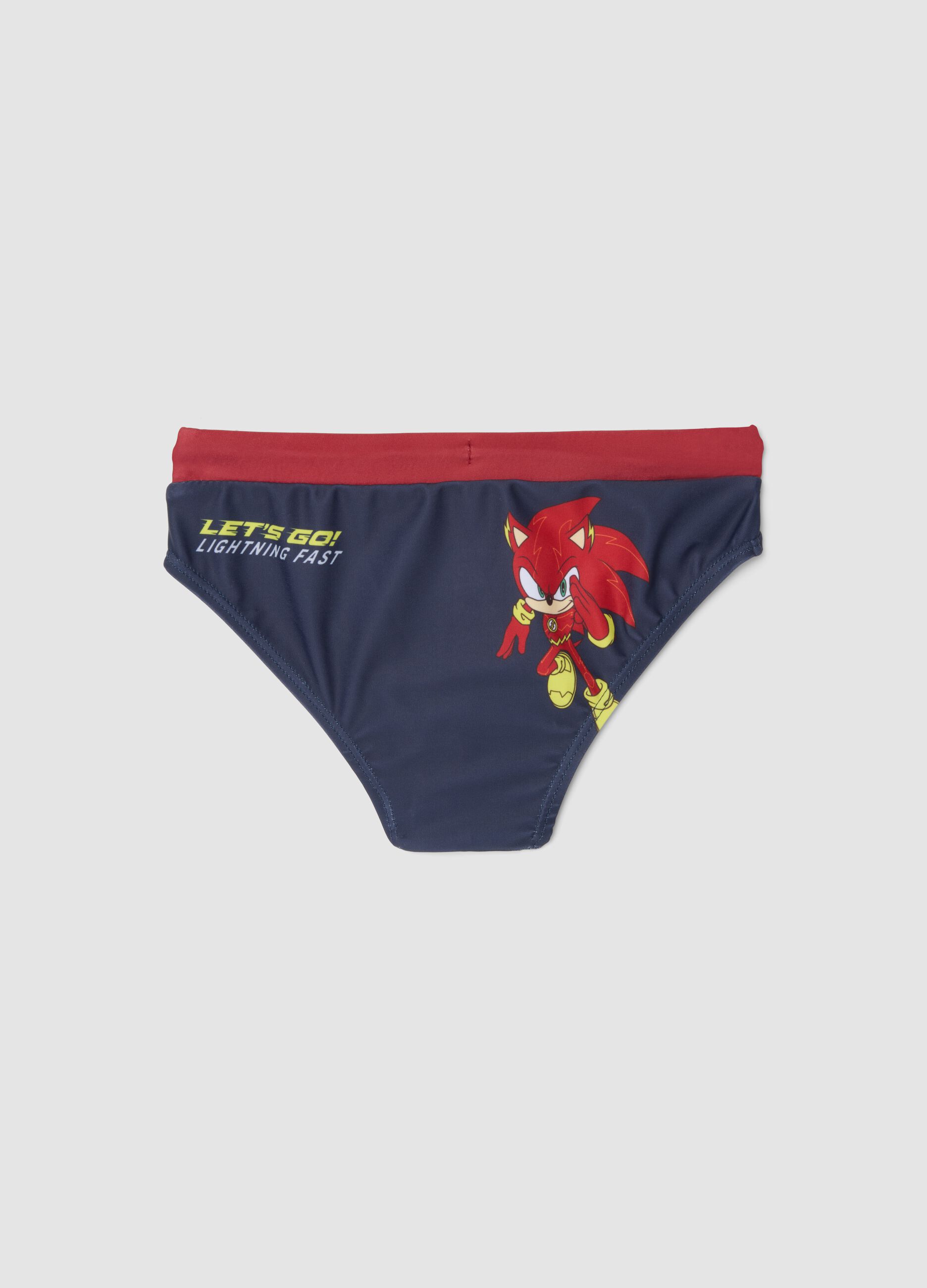 Blue stretchy swim briefs