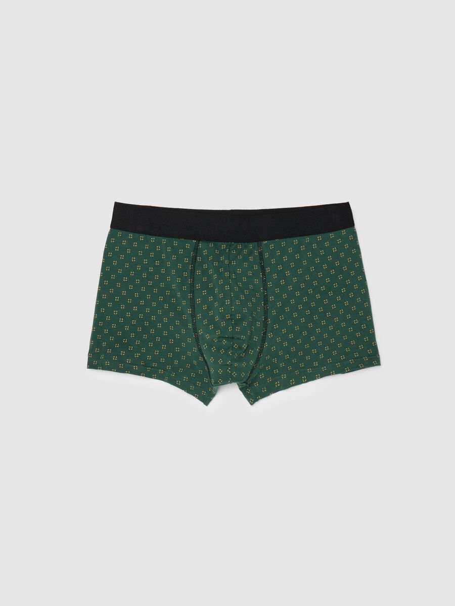 Midi boxer shorts in stretch cotton with pattern._4