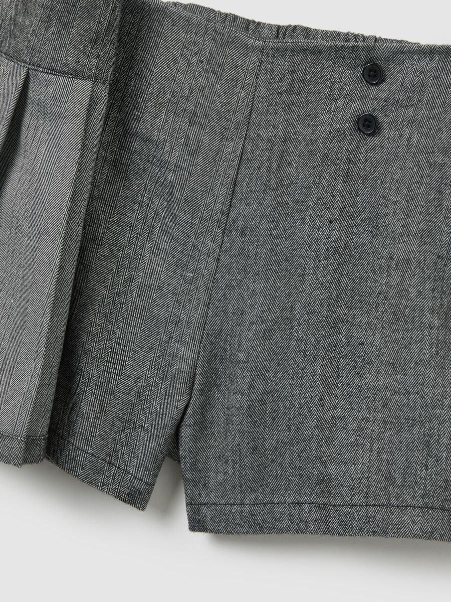 Grey Mini Skirt for Girls Regular Fit in Jacquard Fabric_3