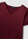 Red satin V-neck stretch blouse, regular fit_2