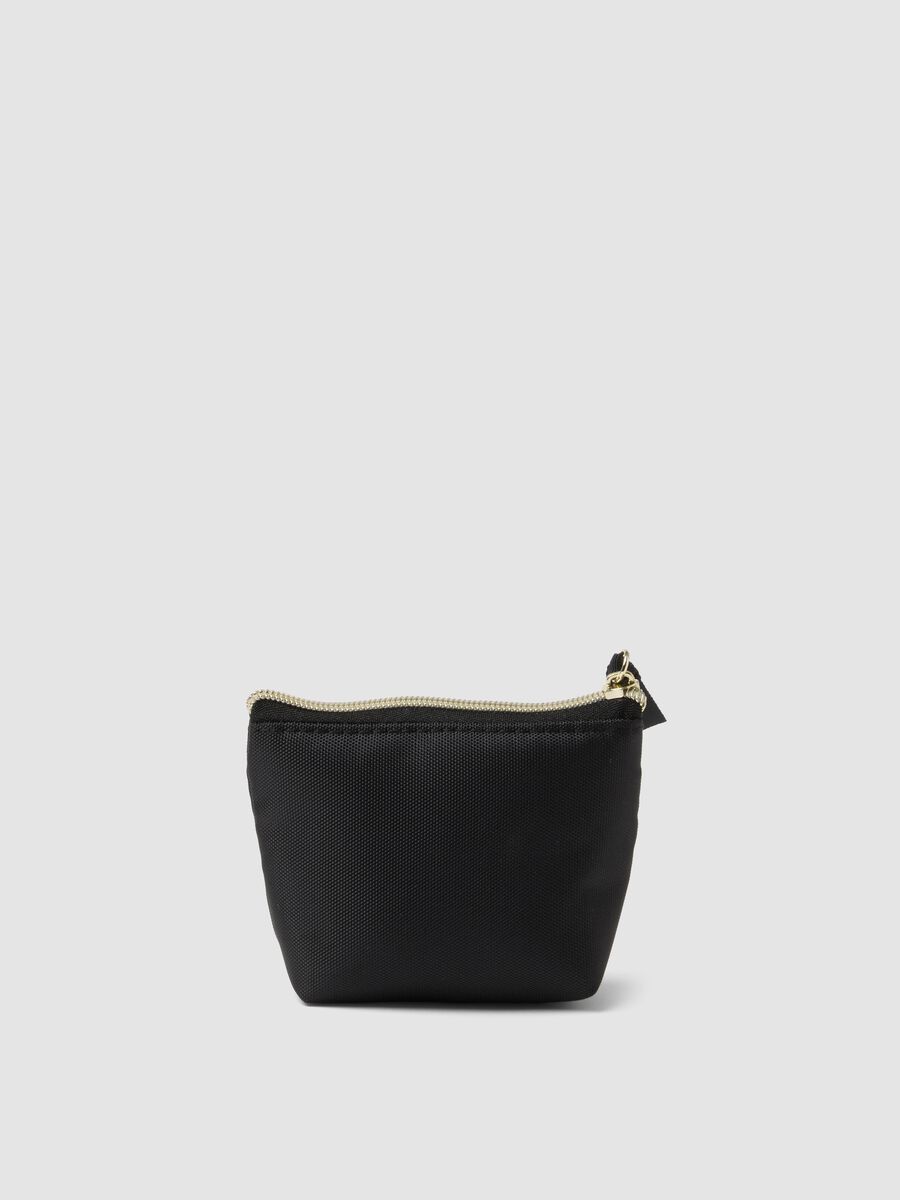 Black zip-up pouch with bow detail_1
