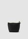 Black zip-up pouch with bow detail_1