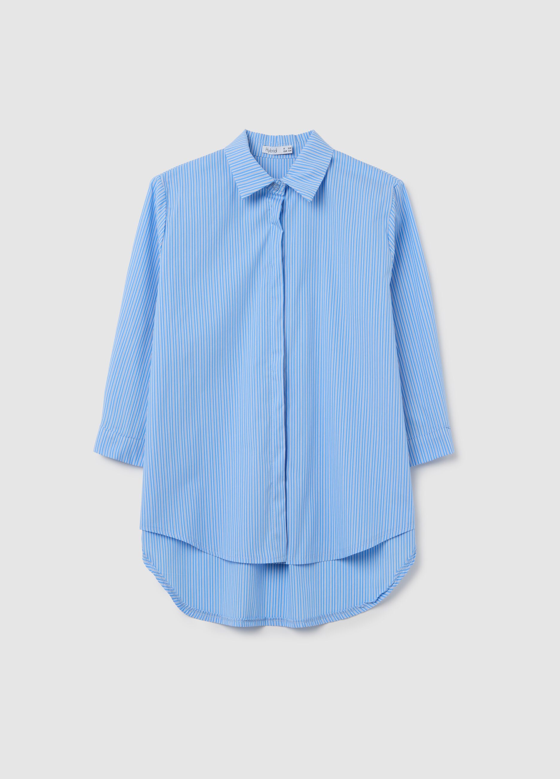 Light blue striped shirt in cotton
