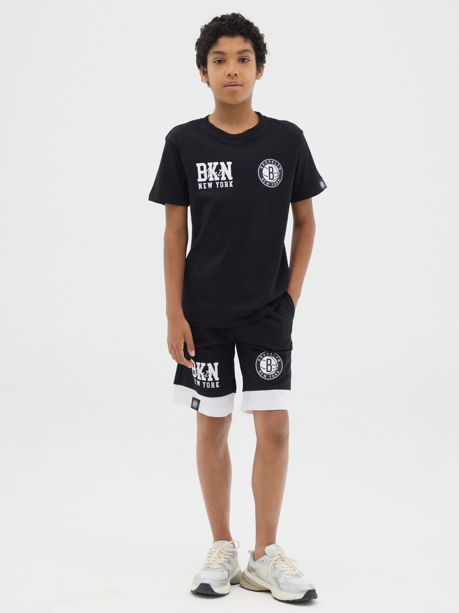 Jogging set da ragazzo in puro cotone nero regular fit_1