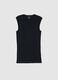 Black regular fit pure cotton tank top with wide shoulder strap_0