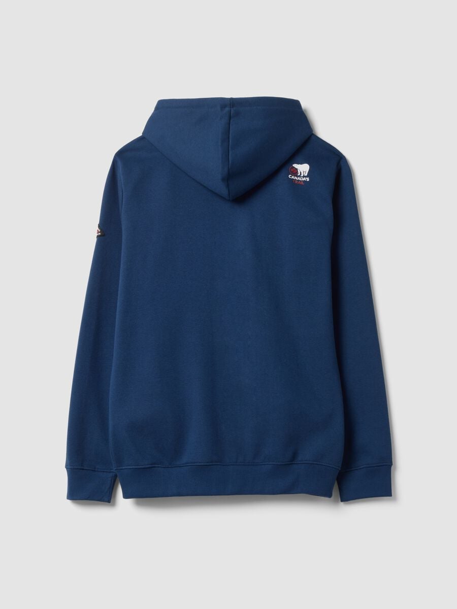 Blue cotton-blend hooded sweatshirt_2