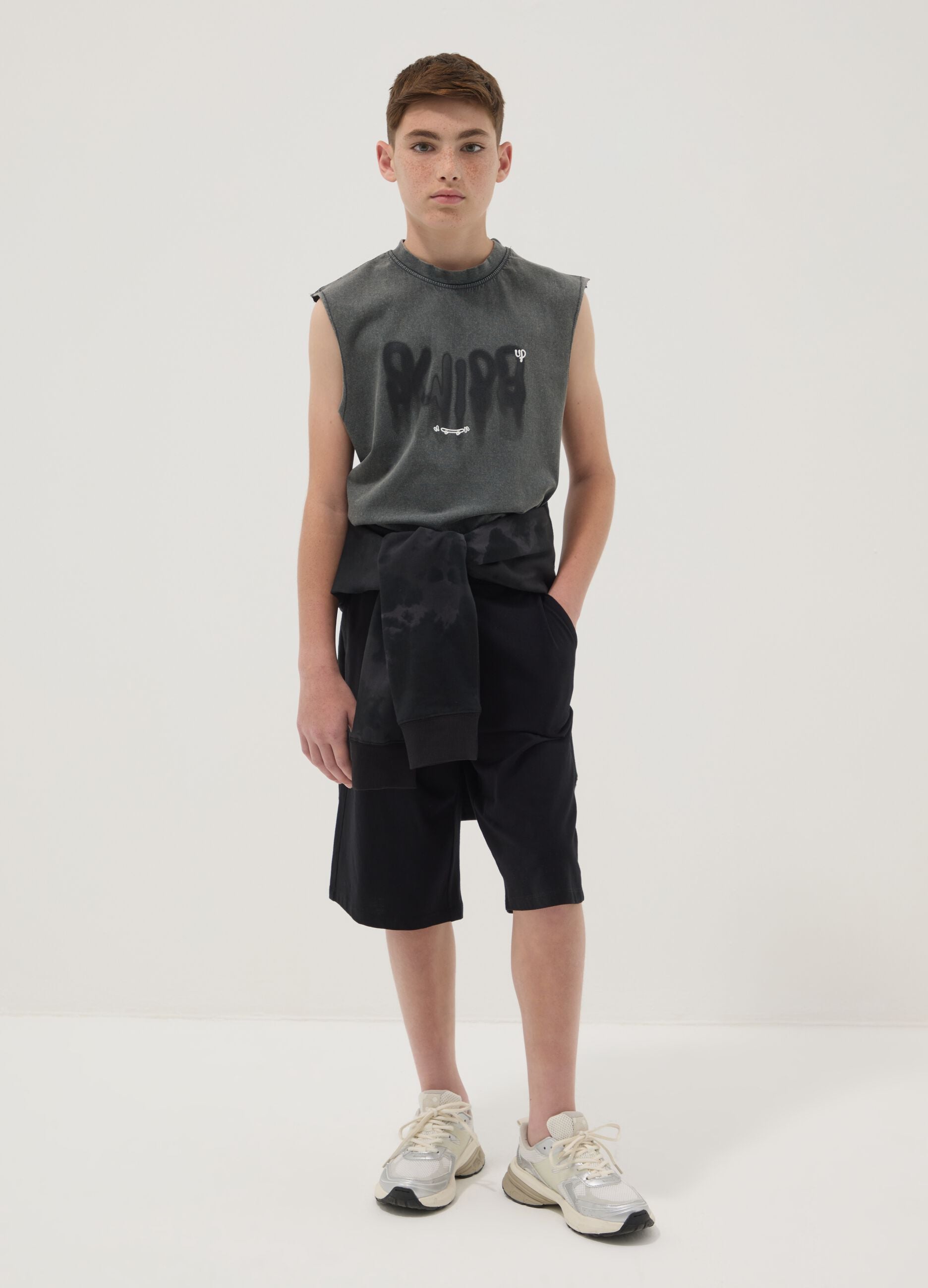 Boys&rsquo; black pure cotton shorts, comfort fit
