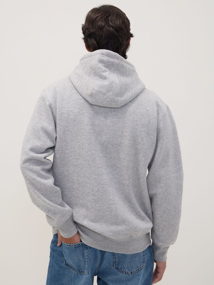Felpa grigia in misto cotone con cappuccio e stampa Jeep relaxed fit_3