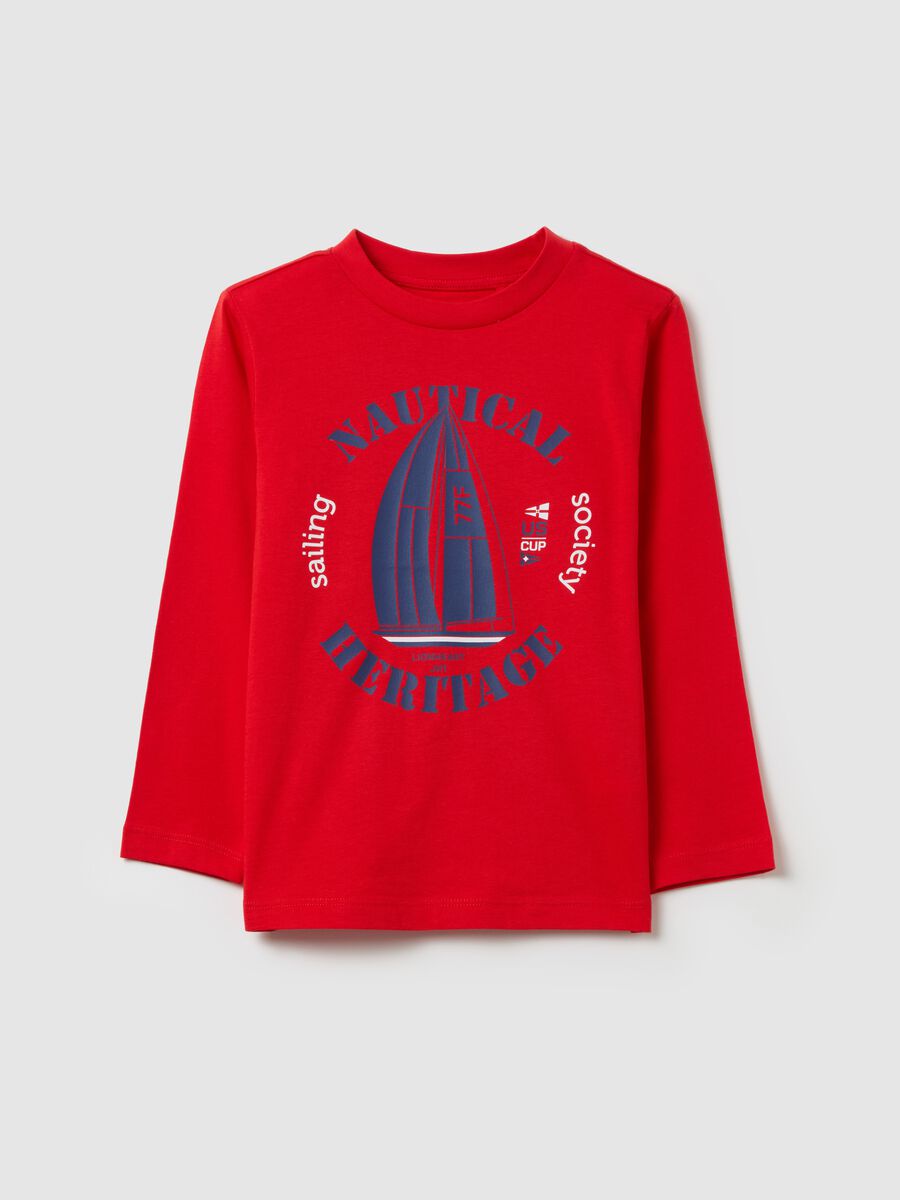 "Nautical Heritage" T-shirt with long sleeves in cotton_0