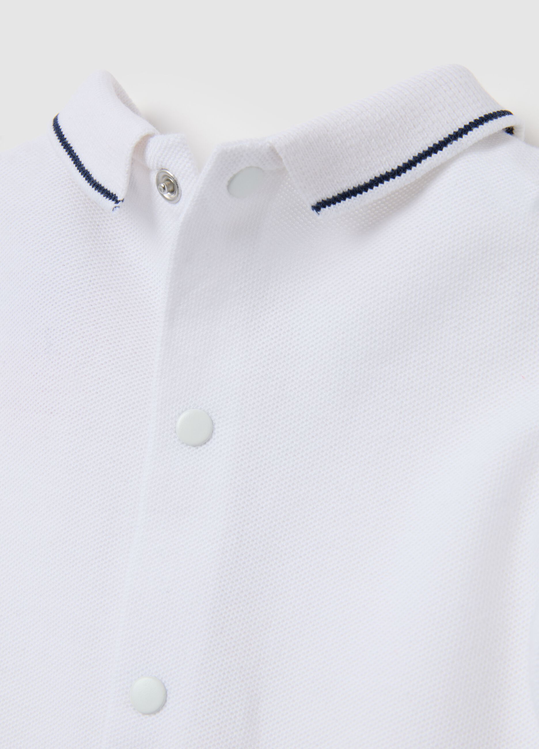 Children's Summer Set in Pure White and Blue Cotton Regular Fit with Embroidery
