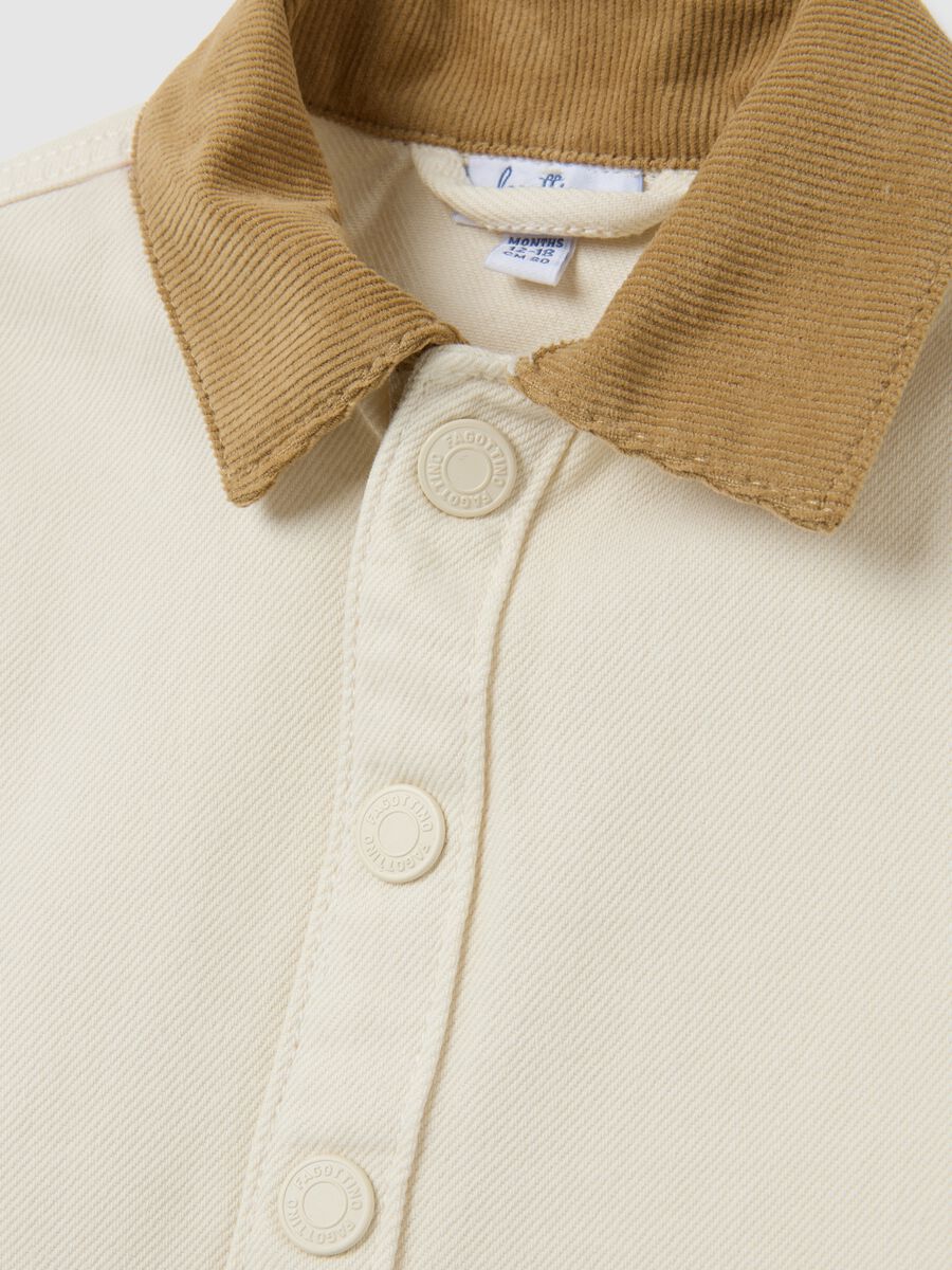 Beige Jacket with Brown Collar for Boys_2