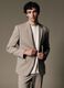 Beige Stretch Fabric Slim Fit Blazer_0