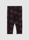 Leggings da bambina in cotone elasticizzato nero_0