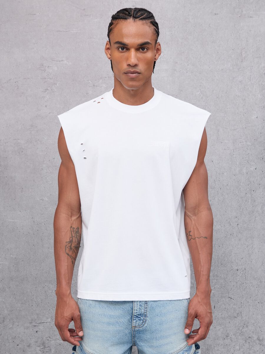 Distressed White Tank Top_1