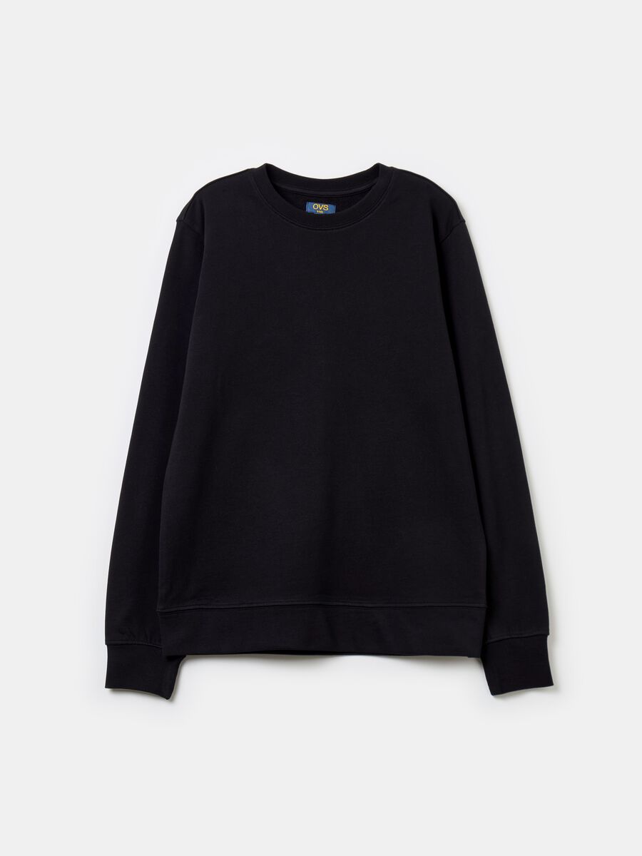 Solid colour sweatshirt with round neck_3